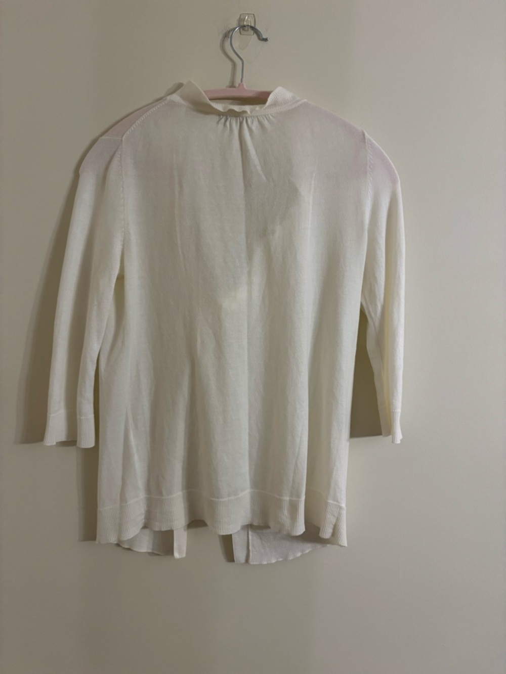 Gap Cotton Off White Ruffle Trim Tie Front Cardigan Size S - Picture 5 of 8